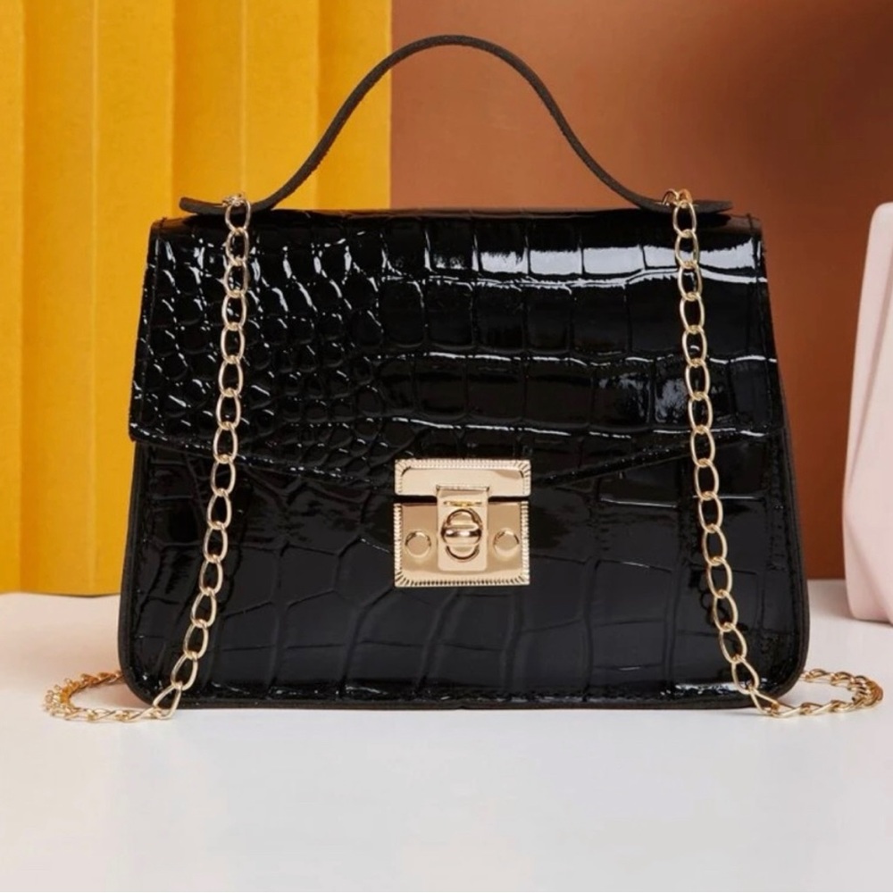 Crocodile Skin Crossbody Bag